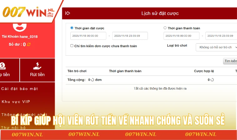 Bí kíp giúp hội viên rút tiền về nhanh chóng và suôn sẻ