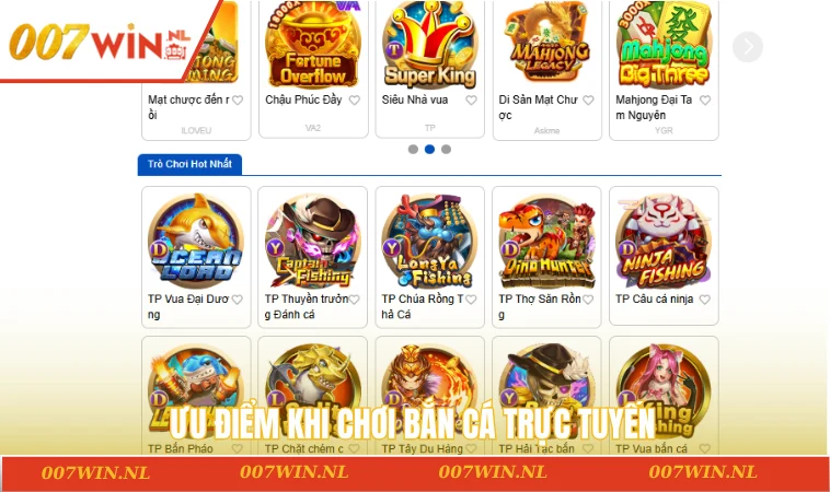 Ưu điểm khi chơi bắn cá trực tuyến